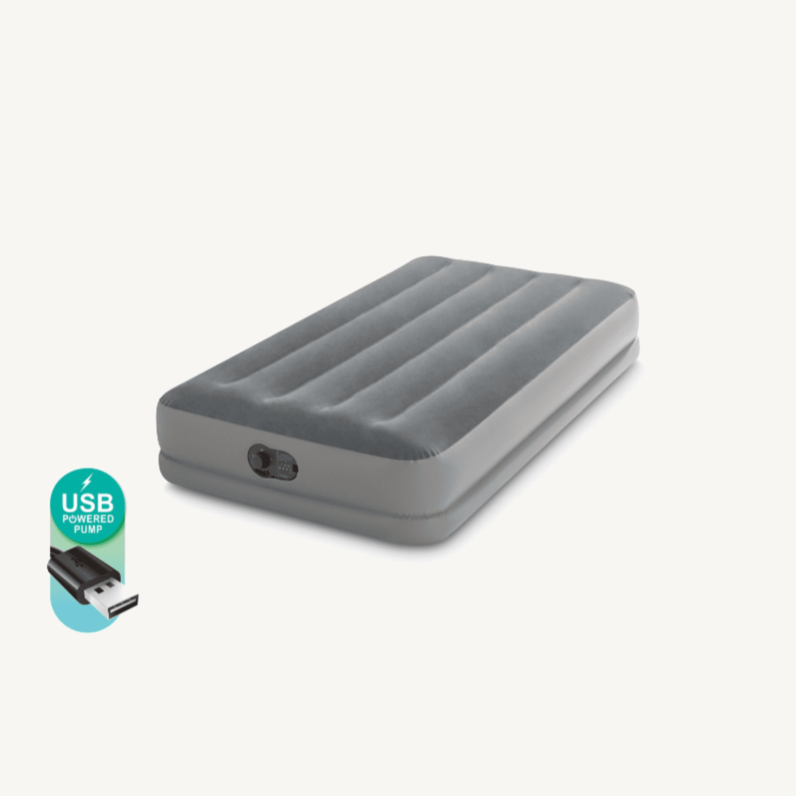 INTEX Dura-Beam® Standard Prestige Air Mattress 12" Twin w/ Built-In USB Electric Pump product image 1