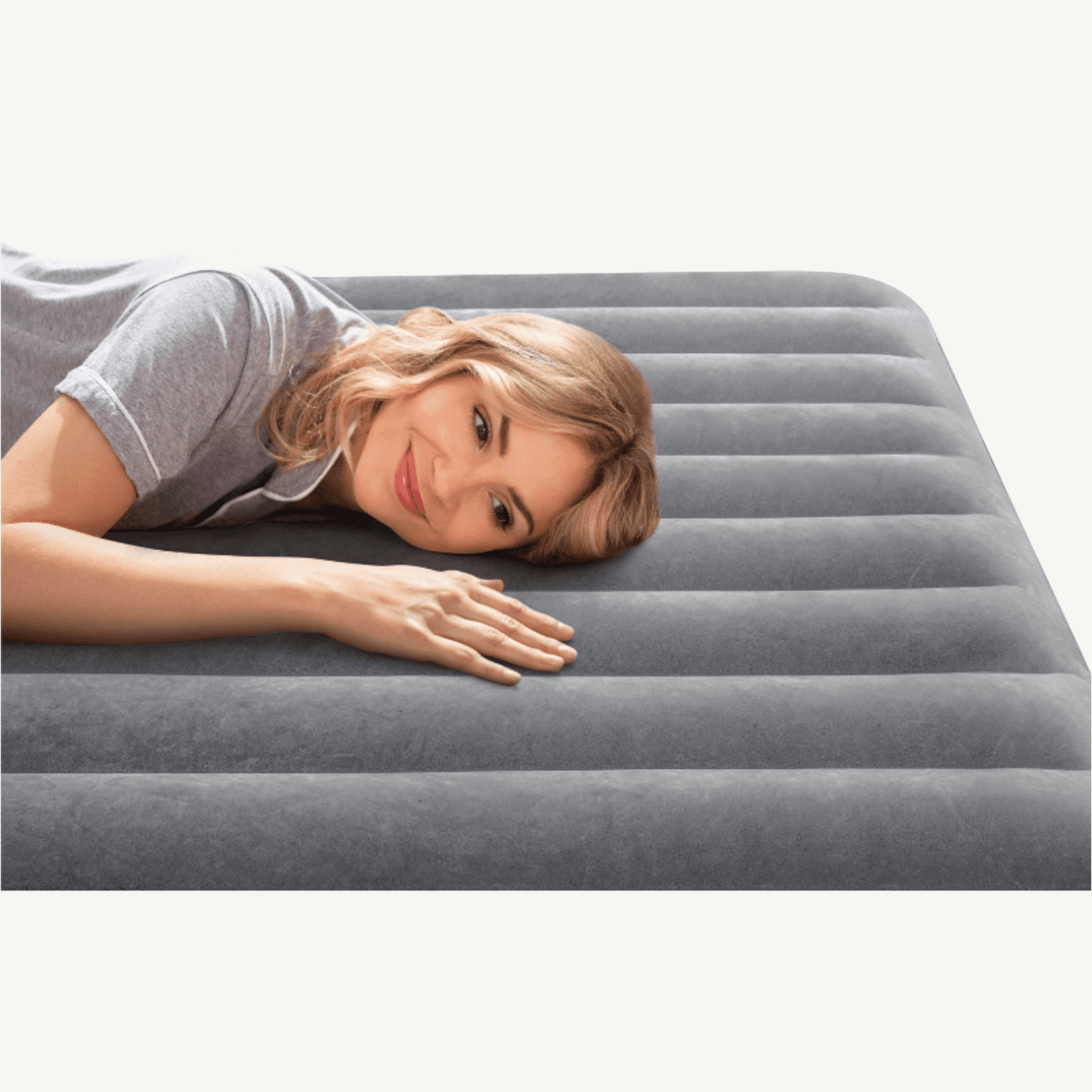 INTEX Prestige Mid-Rise Luchtbed Queen 2-Persoons - Met Ingebouwde USB Pomp Dura-Beam® Standard Prestige Air Mattress 12" Queen w/ Built-In USB Electric Pump product image 1