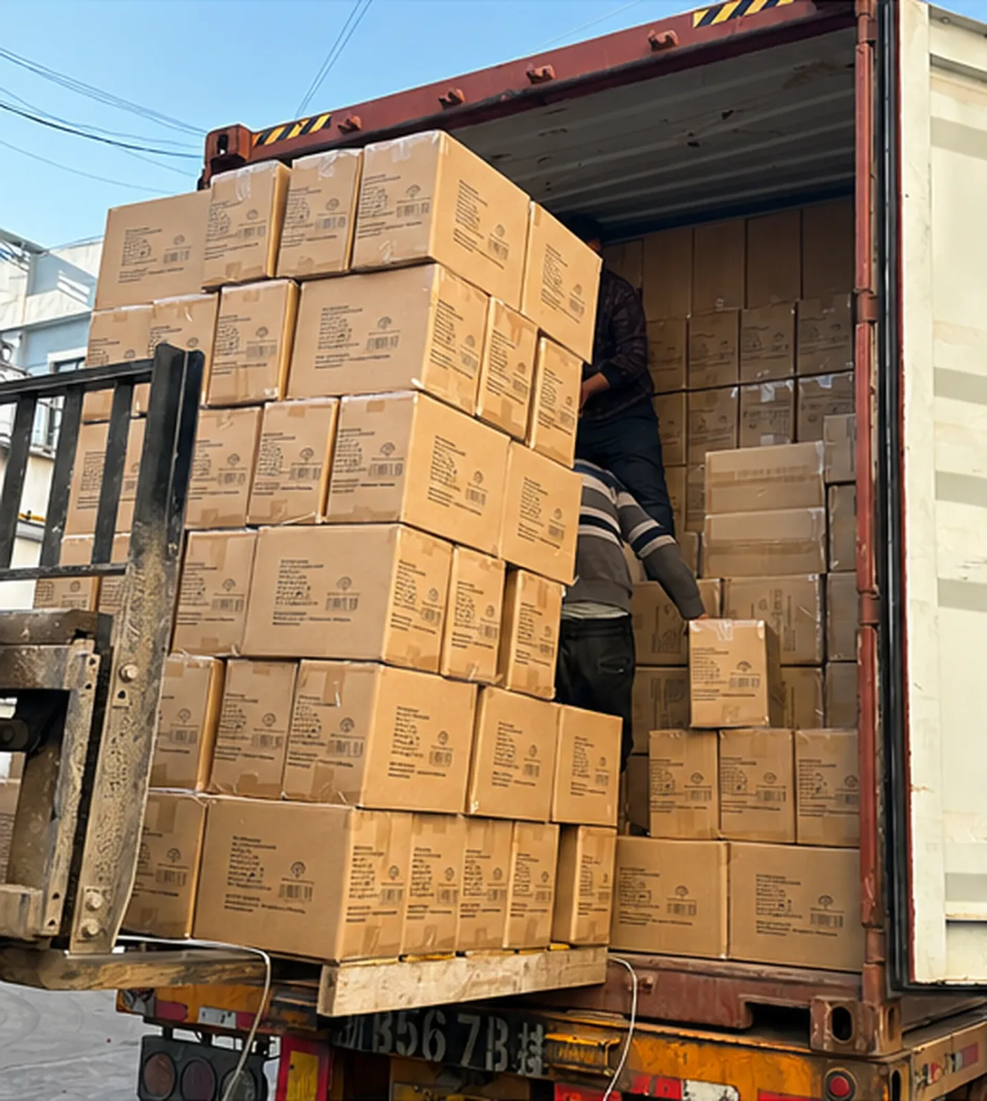 Cartons being loaded for shipment