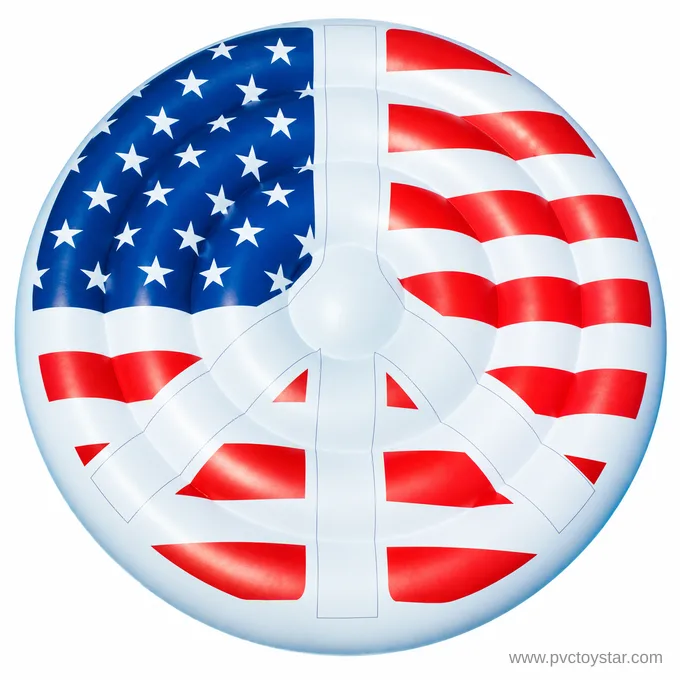 Patriotic Peace Sign Pool Island — clean white-background reference view