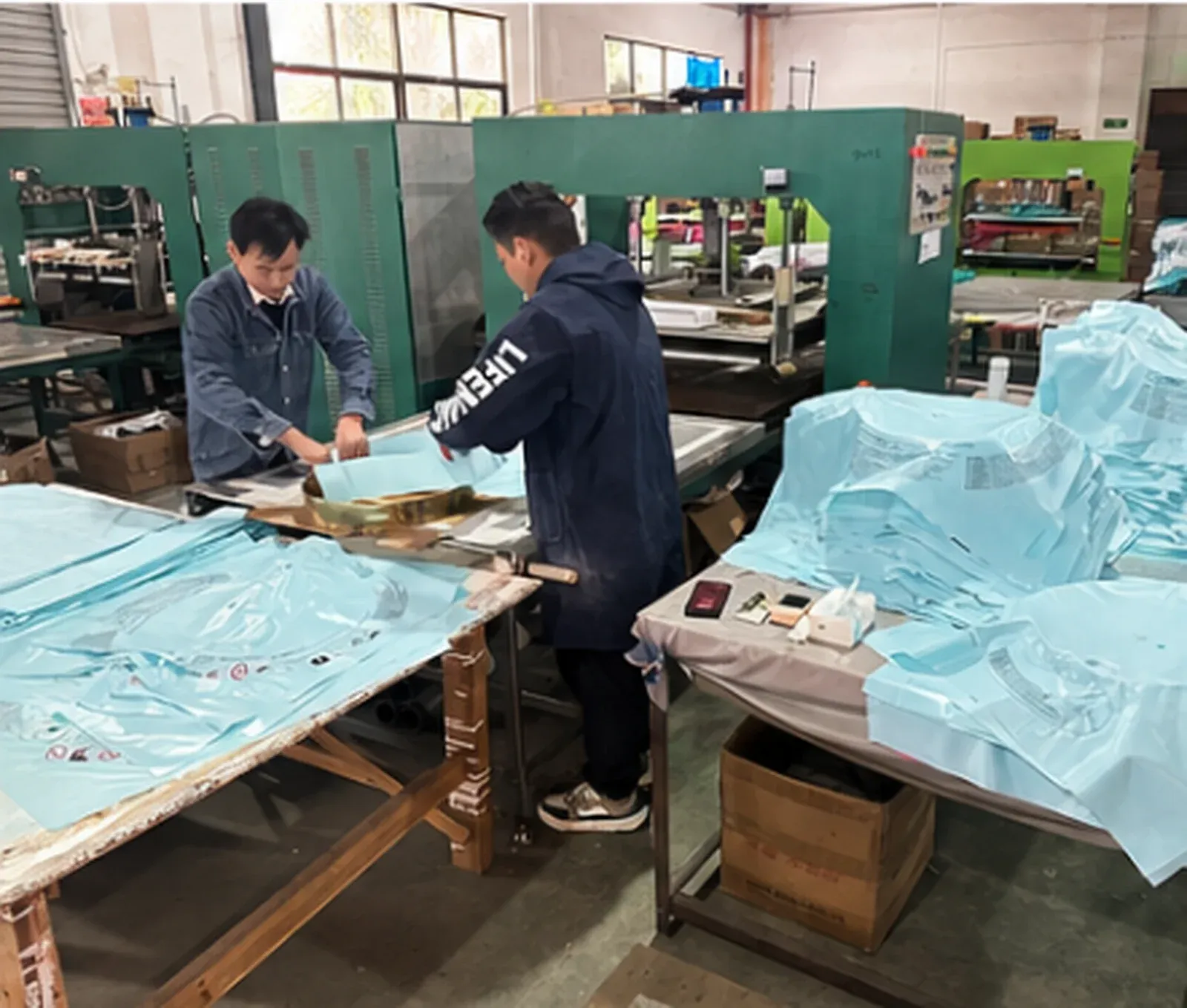Welding work at a manufacturing partner
