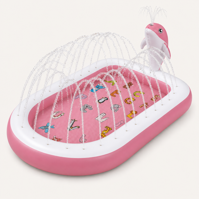 Inflatable Dolphin Splash Pad with Sprinkler Pool — main product view